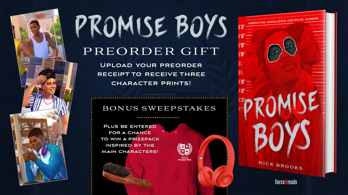 Ready for a book that's The Hate U Give meets One of Us Is Lying?

Preorder PROMISE BOYS by @whoisnickbrooks & upload your receipt to receive a set of character cards by @artofmachira + be entered into an epic sweepstakes! https://t.co/3s4W1xX5B9 https://t.co/P2yl05tUJV