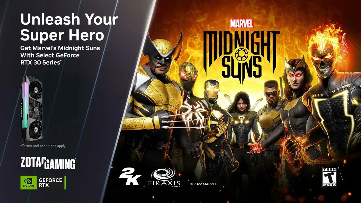 Zotac_Es's tweet image. Consigue Marvel's Midnight Suns por tiempo limitado con la compra de una  GPU o PC de escritorio GeForce RTX serie 30 y da rienda suelta a tu superhéroe.

Más información: bit.ly/3iLyQiE

#Marvel #MarvelsMidnightSuns #RTX30 #Nvidia #GeForce #Tech #PcHardware