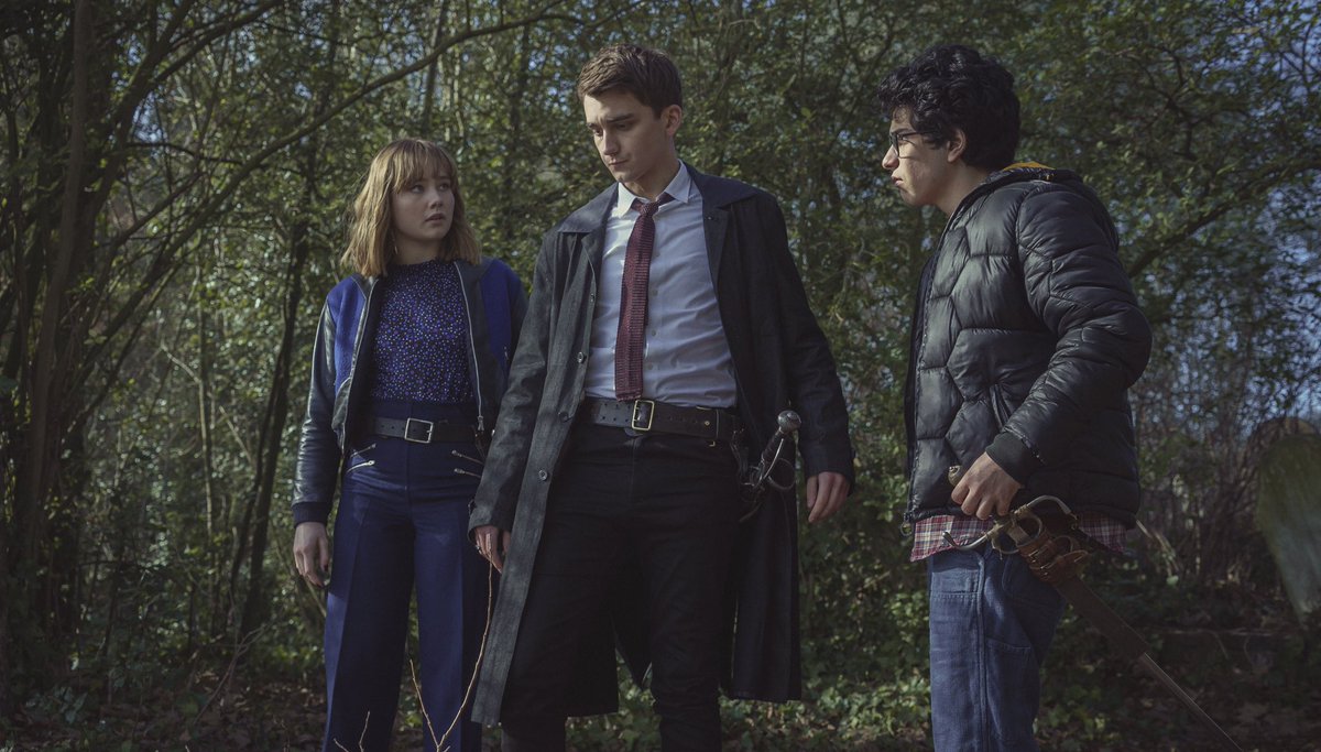 JonathanAStroud's tweet photo. Just two days till Lockwood and Co.! And here are three more glimpses of the thrills that await, featuring Lucy and Annabel; our three heroes in action; and a VERY close encounter! ⚔️ #LockwoodandCo @NetflixUK @FictionComplete https://t.co/MpLS3CXuHs