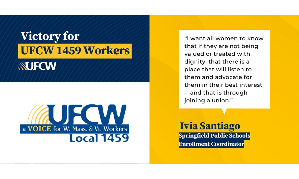 UFCW's tweet photo. #UFCWVictory
Workers at Springfield Public Schools in Springfield, MA, who recently joined UFCW Local 1459. The enrollment specialists and coordinators are fighting for higher wages, an end to at-will employment, & stronger workplace protections. https://t.co/gd7YuLrasm https://t.co/njTPRnqSu7