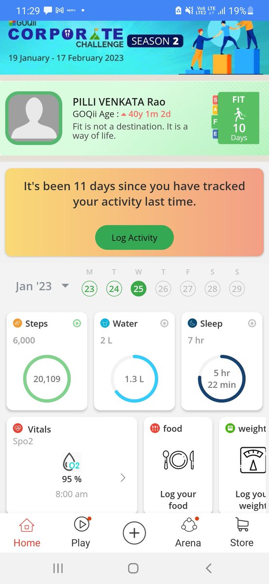 raoiocl's tweet photo. #GOQiiCorporateChallenge 
Today I have achieved 20k steps.
@GOQii 
@krish_padala https://t.co/upITxIAdmM