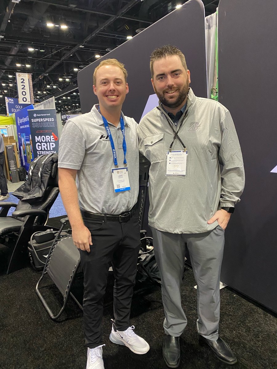 It's great when you see your alumni connecting from all over the country!

Rob Maruska '12 and Jake Newman '20 are representing their respective organizations at the #PGAShow in Orlando.

Rob is representing @bridgestonegolf and Jake is with @hyperice!