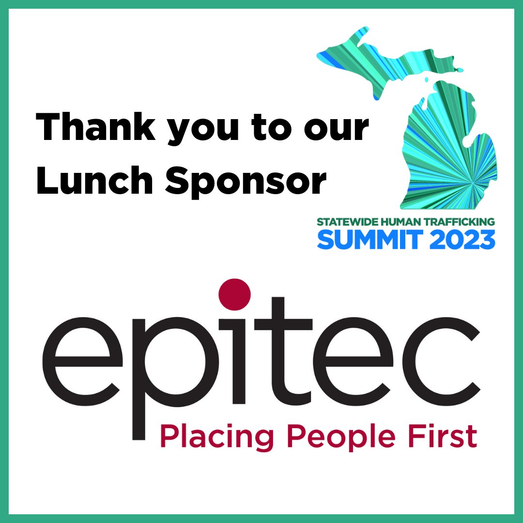 VistaMariaOrg's tweet image. Thank you to @Epitec for being the lunch sponsor for the 2023 Statewide Human Trafficking Summit. Without community partners like you, we would not successfully get the word out to many about this topic that affects everyone in Metro Detroit.

#2023HTSummit #LunchSponsor #Epitec