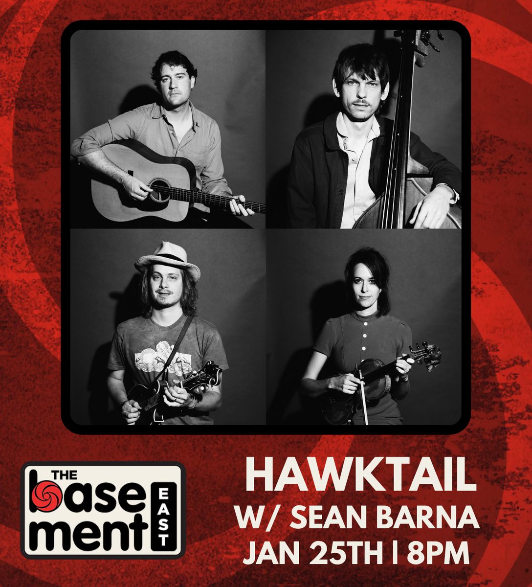 TONIGHT! We've got @hawktailband serenading us with their pickin' + lush instrumental vibes with support from @SeanBarna at 8PM! Doors open at 7PM. Grab tickets now at the link or at the door. l8r.it/lzgg