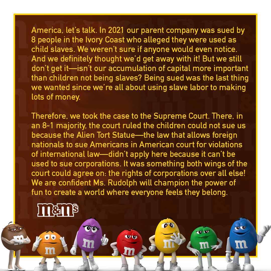 Sean Morrow on X: wow this m&ms statement is crazy   / X