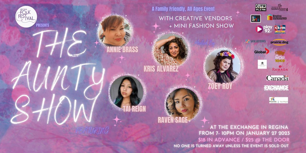 ReginaFolkFest's tweet image. Annie Brass and Raven Sage from The Aunty Show joined host Shauna Powers of @SaskWeekend to reflect on the importance of the Aunty role ahead of their performance on Jan. 27 @ The Exchange as part of Winterruption.
tinyurl.com/839dse6s