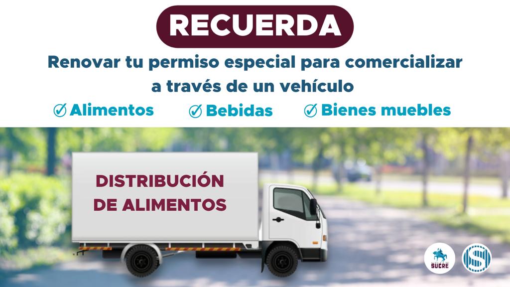 Si comercializas alimentos, bebidas o bienes muebles al por mayor,  a través de un vehículo automotor en el Municipio Sucre, tu permiso especial venció el 31/22/22. Más información en nuestra página web sedat.gob.ve ➡️ Planillas de Solicitudes #SucreSedat #25Ene