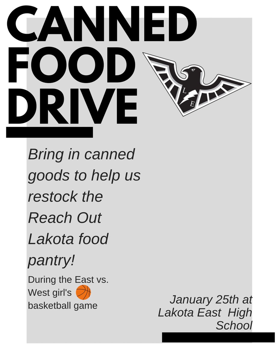 Lakota_EastNHS's tweet image. The game is still on! Show your East spirit by supporting our girl’s basketball team and Reach Out Lakota! 🥳🏀