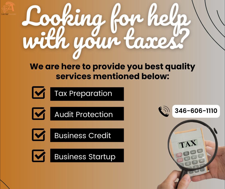 alionworld's tweet photo. Looking for help with your taxes?
We are here to provide you best quality services.
Contact us today: 346-606-1110
.
.
.
#alionworld #aliontax #alionandassociates #airbnbs #corporatehousing #aliontaxes #taxservices #taxpreparation #payrollservice #bookkeeping #creditrepair https://t.co/848rkNxYGg