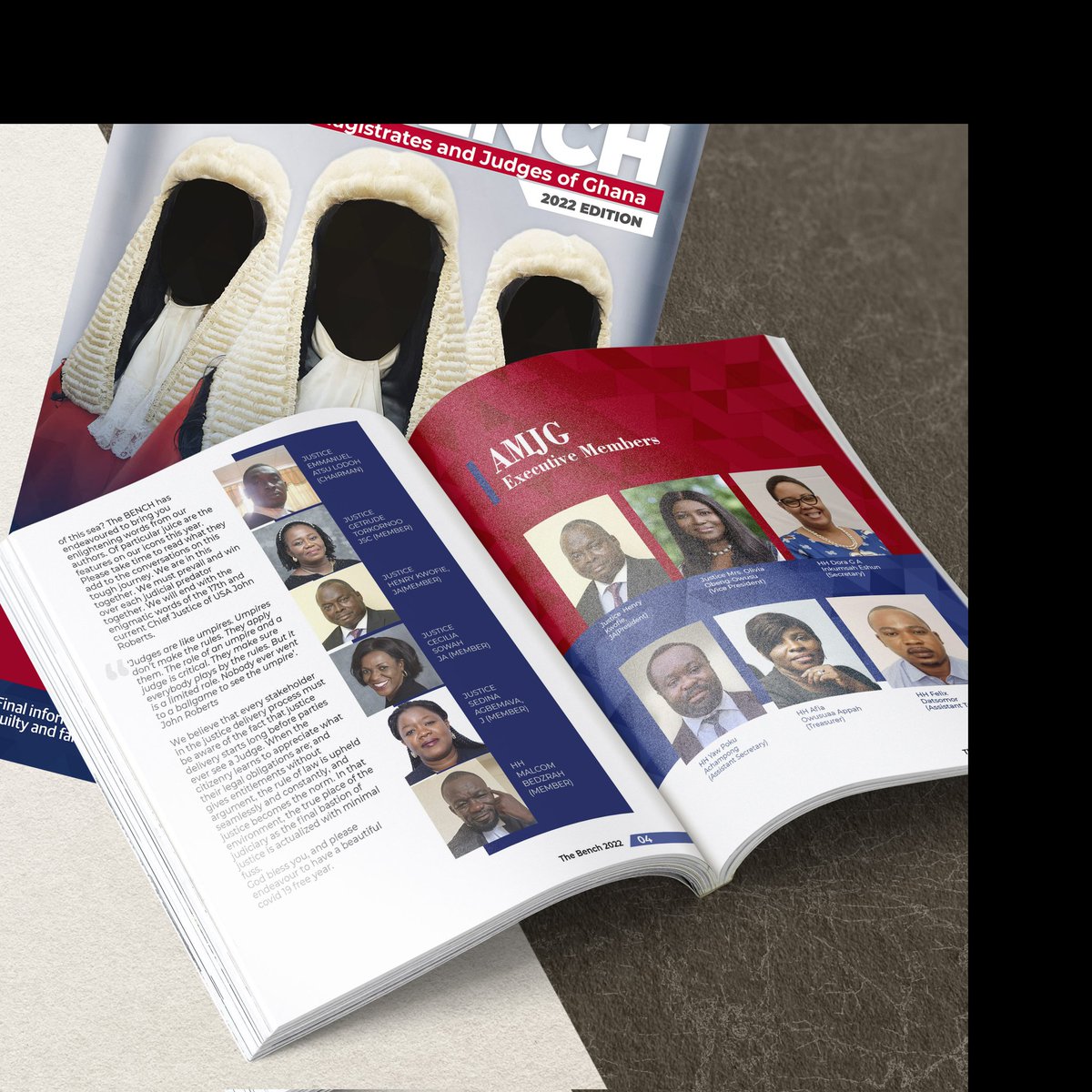 fine_precision's tweet photo. We just completed the 2022 Edition of the BENCH. Its always a pleasure working for the Association of Magistrates and Judges of Ghana.  Developing and publishing magazines is always a great creative experience. Do grab a copy. Enjoy! ☺ https://t.co/J1gREPNKMO