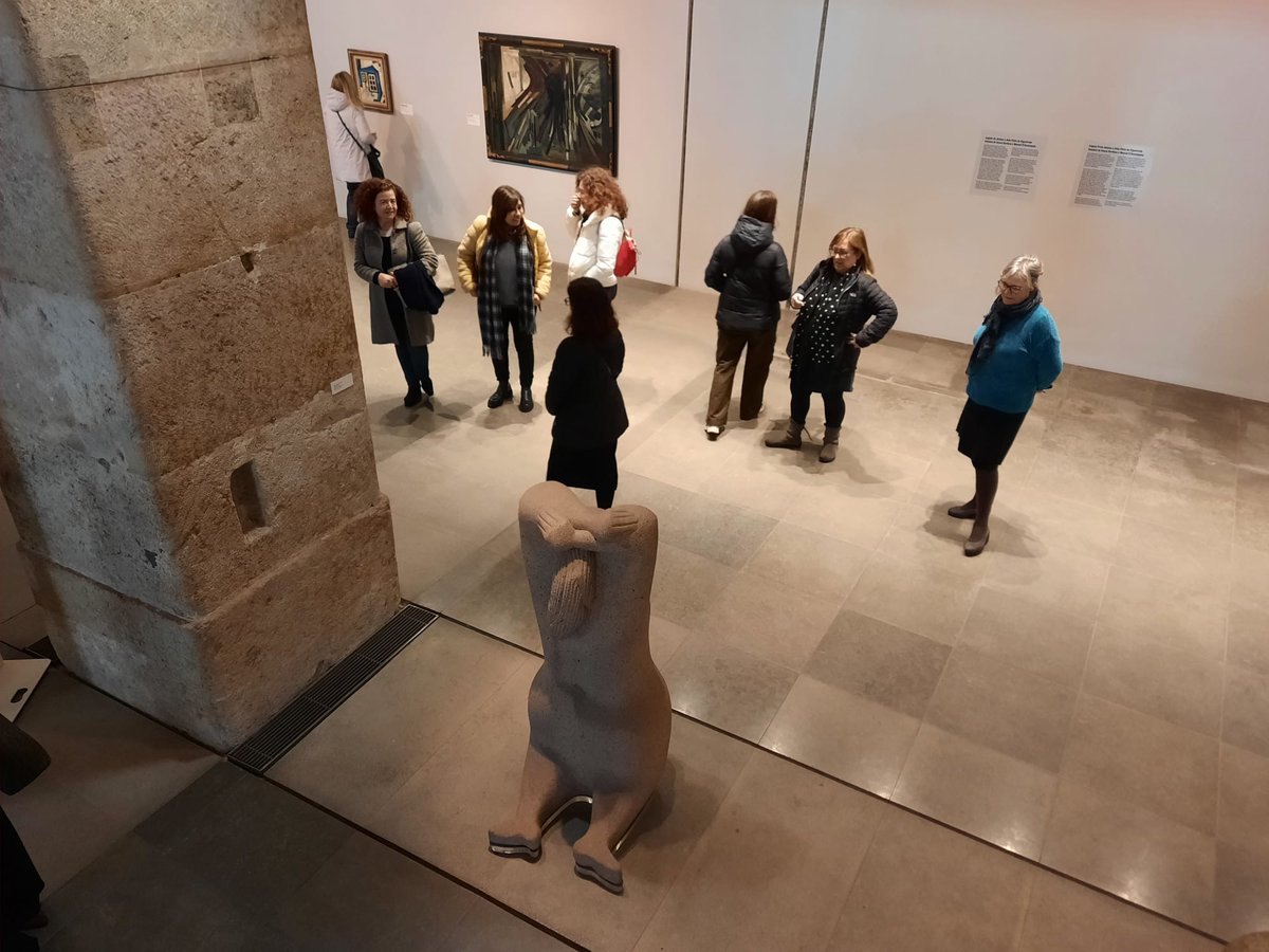 AvantgardeC19's tweet photo. On the second day of teachers' meeting in Lisbon, we did a walk through the sculptures of the city. https://t.co/iHRW6Ok3Io