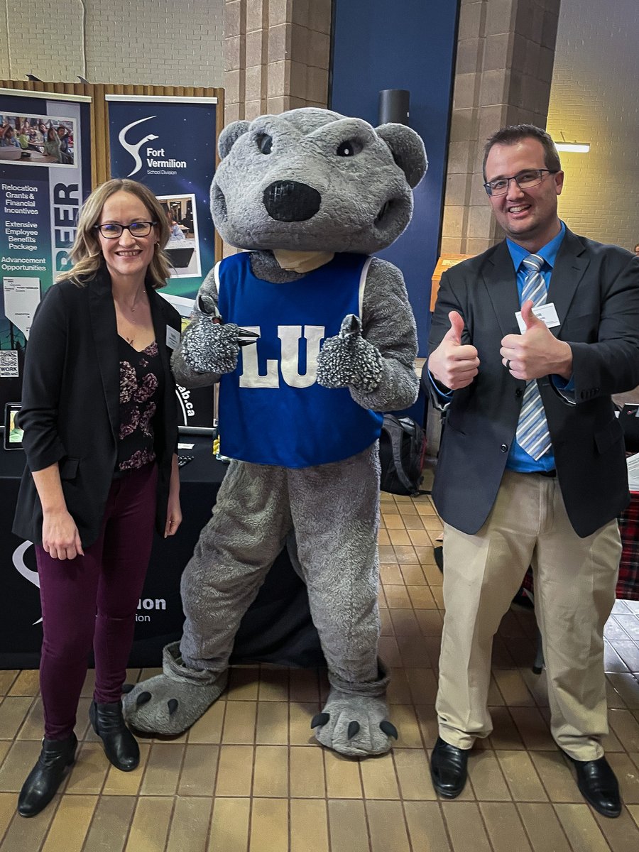 fvsdeducation's tweet photo. Wolfie stopped by for a photo op! FVSD staff are in Thunder Bay, Ontario at Lakehead University today talking to students and showcasing Fort Vermilion School Division! Interested in teaching with FVSD? Learn more: https://t.co/26vvWMWSvG 

@mylakehead #fvsdeducation https://t.co/dCpENysfYq