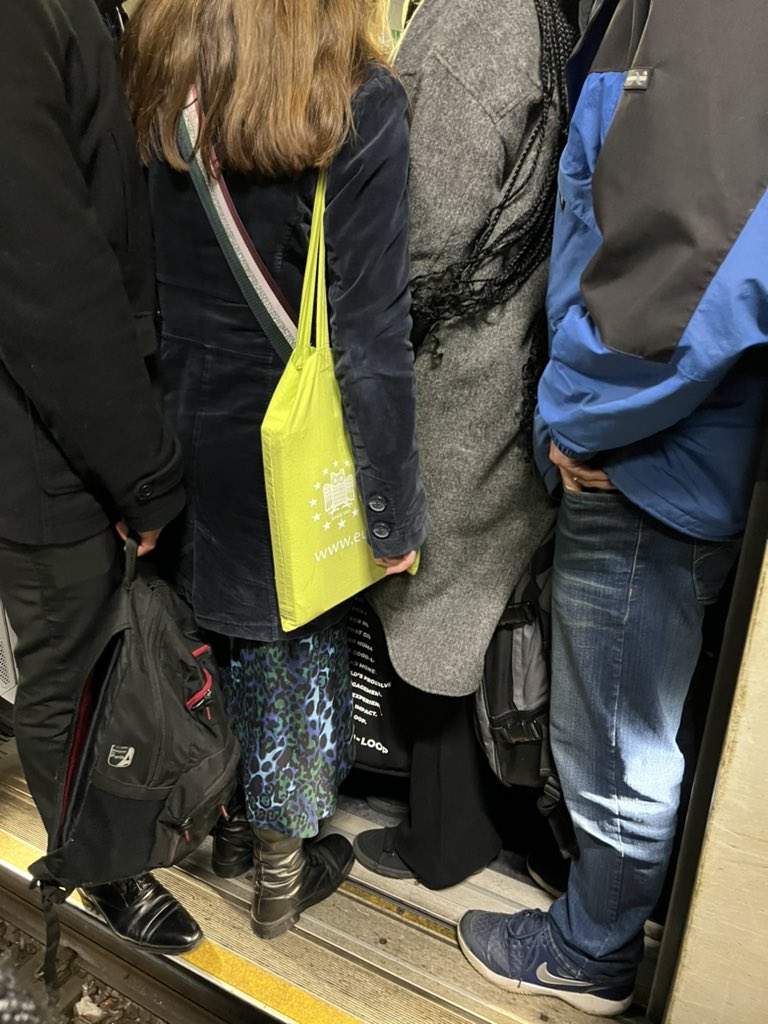 rowangoldthorp's tweet photo. @NetworkRailLBG @TLRailUK how is this safe?????? I literally couldn’t move back behind the yellow line if I wanted to 👎🚫😩 https://t.co/lIMc8yRdkm