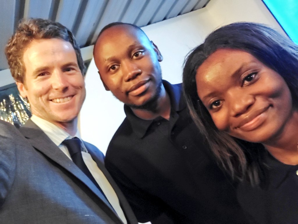 nkwoolley's tweet photo. Meet Mwansa &amp; Joe. Two 🇿🇲 employees of new 🇿🇲 cloud &amp; cyber security firm @JacanaIT. Created in joint venture with a 🇬🇧 SME which chose #Zambia for its first overseas investment. Why Zambia? Because this is what potential &amp; partnership is all about. 🇿🇲🤝🏾🇬🇧
#GreenGrowthCompact https://t.co/TWwzQQJg4R
