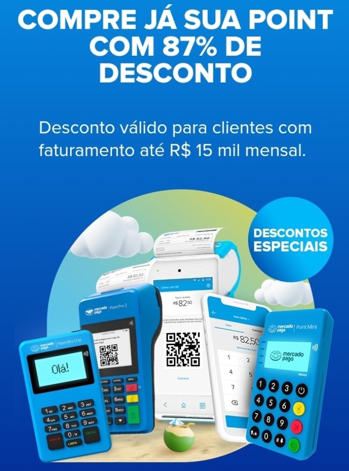 Divulgue's tweet image. | Patrocinado | OPORTUNIDADE!
Adquira já sua Point com Descontos ESPECIAIS.  Acesse: 
mpago.li/1jcLTM5
TAGS:  #Marilia #Impeachment #ParabensSaoPaulo #Parabensministro