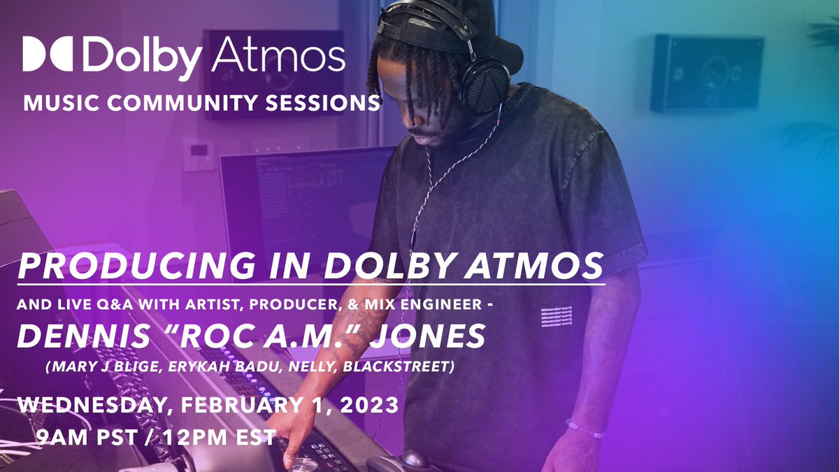 Dennis “Roc A.M.” Jones shares his process for producing and mixing specifically for Dolby Atmos, techniques for deriving stereo mixes from his #DolbyAtmos mixes, and how he explores the immersive music possibilities in the studio.  

Register now: dolbylabs.co/3H49RQ1