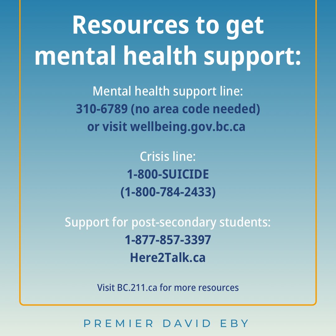 Today and everyday, let's end the stigma around mental health. If you or someone you know needs mental health support, here are some resources that are available to you.