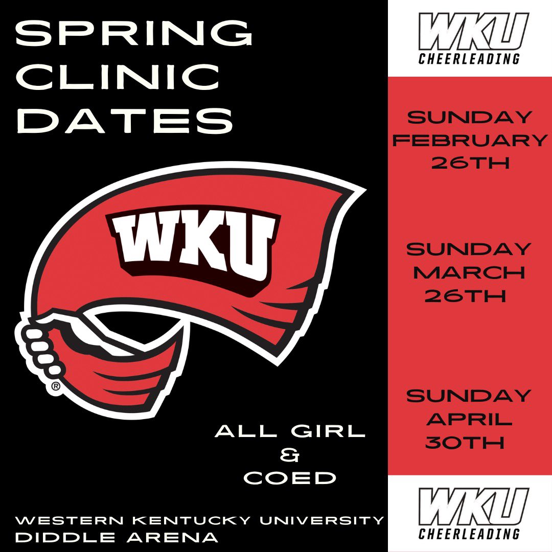 Spring clinic dates are out! Don’t miss out on this opportunity to come stunt with the Tops! Registration link is coming soon. Can’t wait to see you all there! Go Tops!