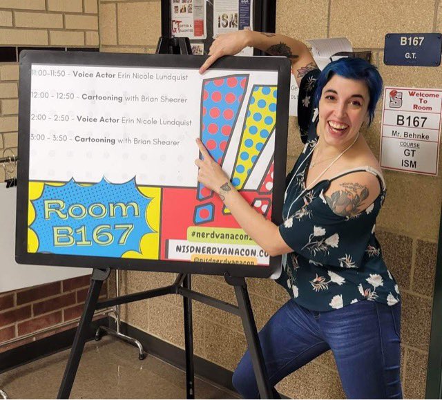 ErinLundquistVA's tweet photo. Last year I was a guest at @NISDNerdvanaCon in San Antonio. I gave a presentation on voice acting geared toward students. Since then I’ve been invited to speak at various high schools! I didn’t even know this was a thing and I feel so privileged to inspire young actors! ❤️🎙️❤️ https://t.co/zvtLxhBK77