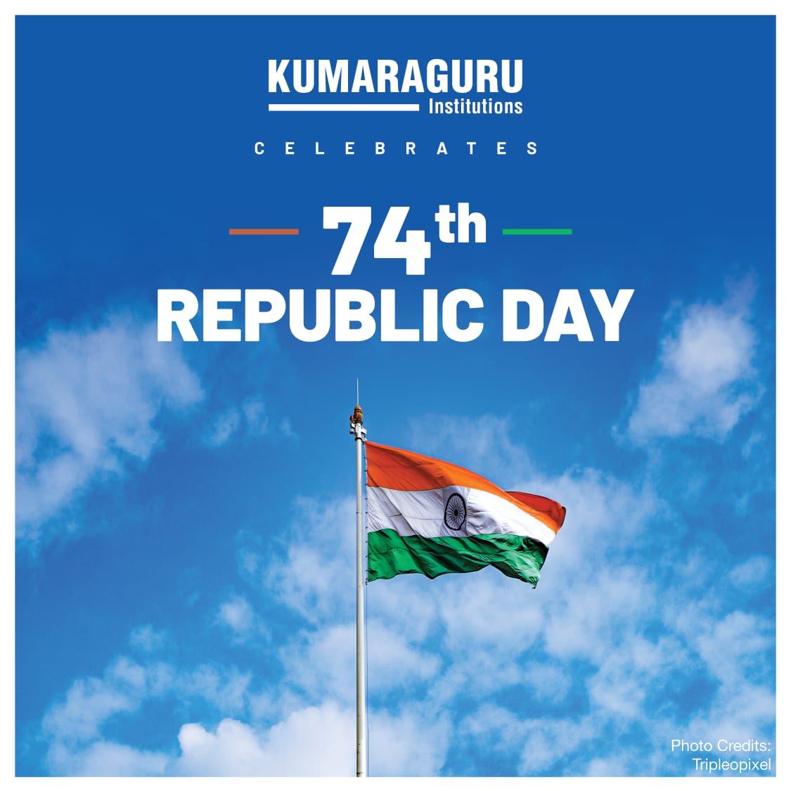 KCTOfficial's tweet photo. Kumaraguru Institutions joins the nation in celebrating the freedom and democracy on the #74th Republic Day, and let us reaffirm our faith in the Constitution of India. #Kumaraguru Institutions wishes everyone a Happy #RepublicDay https://t.co/CIpMyj08ts