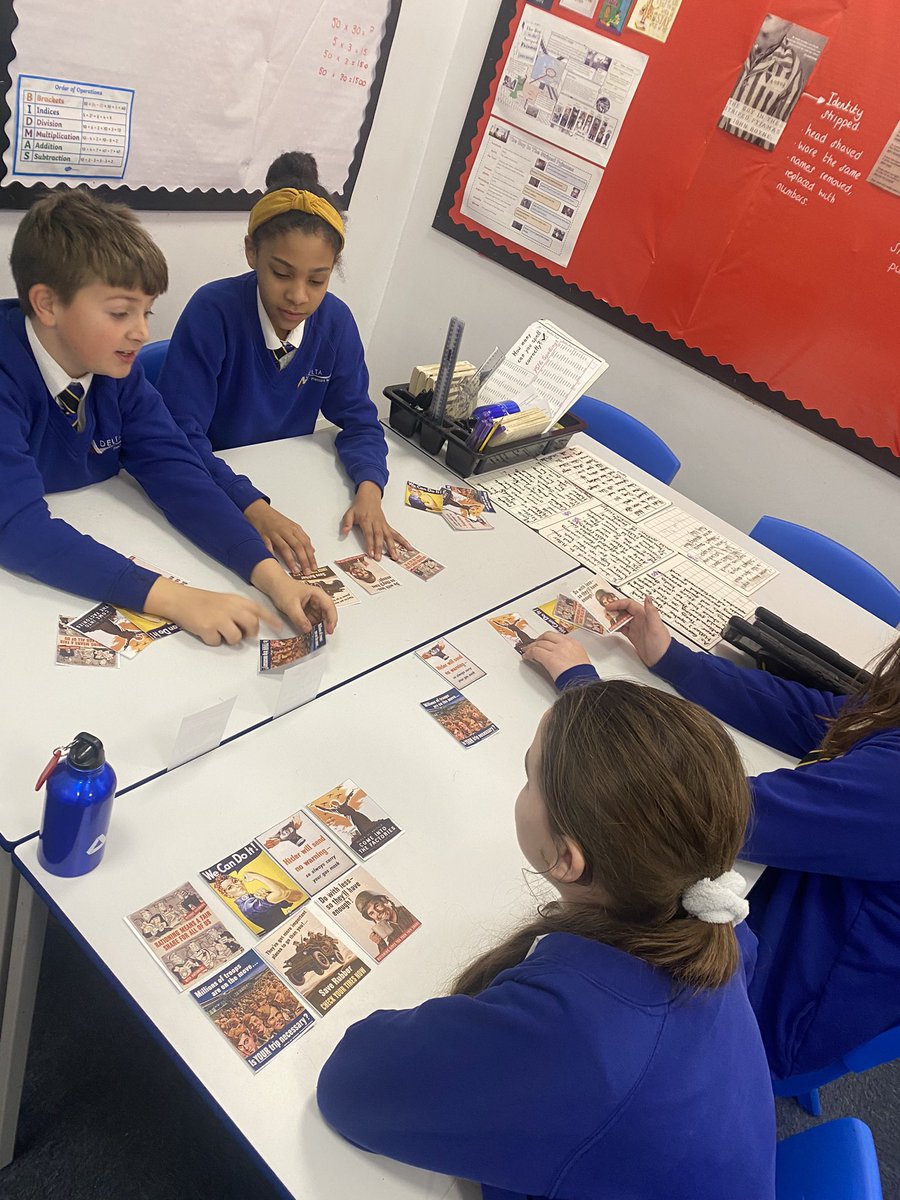 DeltaPheasantB's tweet photo. Y6 Turtle Doves enjoyed looking at propaganda today in history. They held fantastic discussions - using their oracy skills - about the similarities and differences between the posters and loved discovering how they were used both in the UK and in Germany during WW2. #PBAhistory https://t.co/tQzAPdky4G