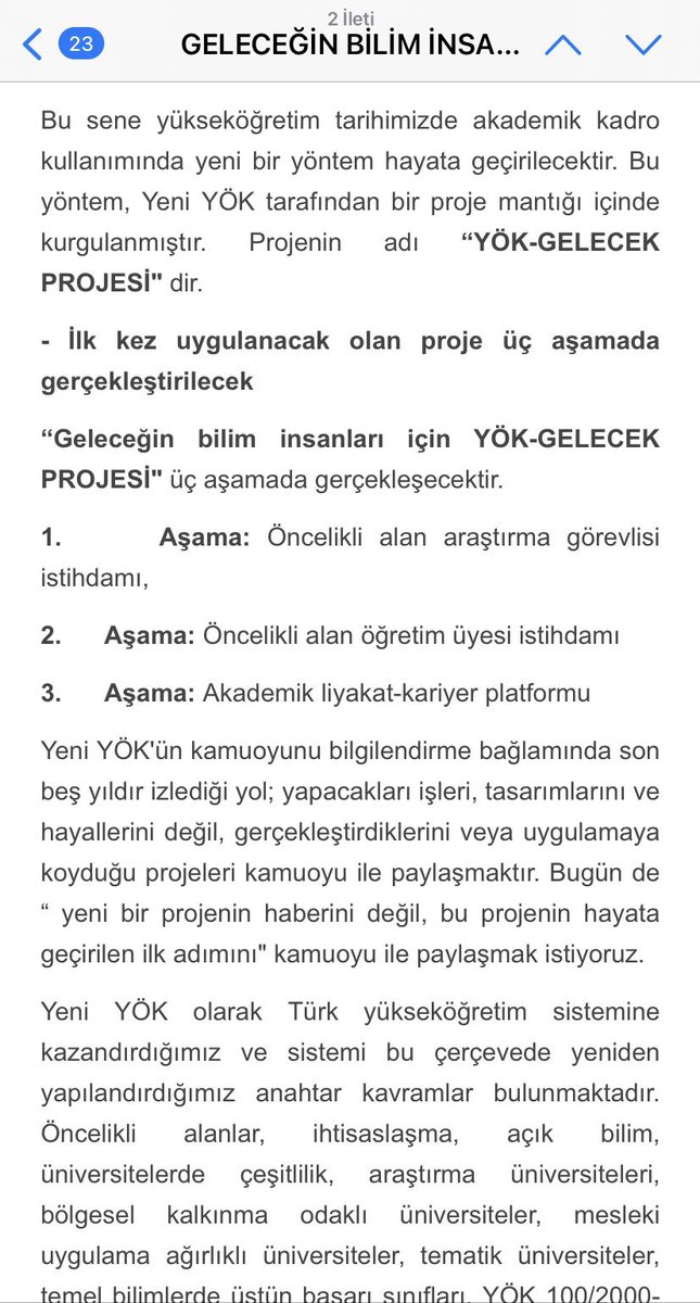 Hocam maalesef bunu anlatamıyoruz. Bize istihdam sözü de verildi. Ekte gördüğünüz Yök'ten 2020 yılında gelen maildir. Daha ne sözü verilebilirdi acaba? Destekleriniz için teşekkür ederiz. İnşallah biz gençleri Sn. <a href="/RTErdogan/">Recep Tayyip Erdoğan</a> çözümsüz bırakmayacaktır. <a href="/drgoktanay/">Göktan Ay</a> #1002000istihdam