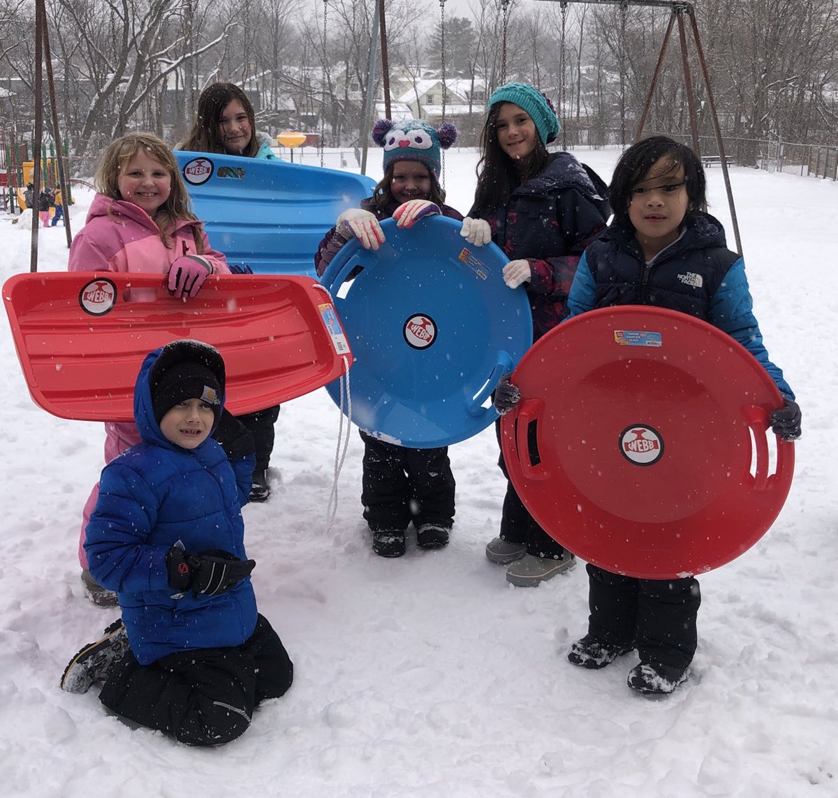 NWPPLC's tweet photo. Thank you to ⁦@fwwebb⁩ for donating these sleds to ⁦@NWPPLC⁩. We finally have enough snow to put them to good use…More snow to come! #VTweather #RCPSVT ⁦@RobBlissVT⁩ ⁦@RHSBillOlsen⁩ https://t.co/b7nNbdK5qV