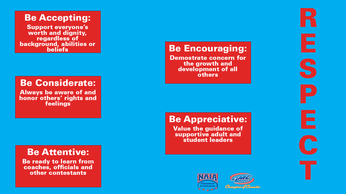AMCSports's tweet photo. This month we are focusing on the NAIA Five Core Value of Respect.
#NAIACOFC #AMCCOFC https://t.co/dRhEvMufDi