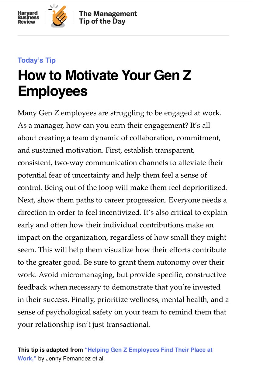 Understanding how to motivate your unique team members plays a significant role in how you enable their success. 

#GenZ #Leadership #Coaching
