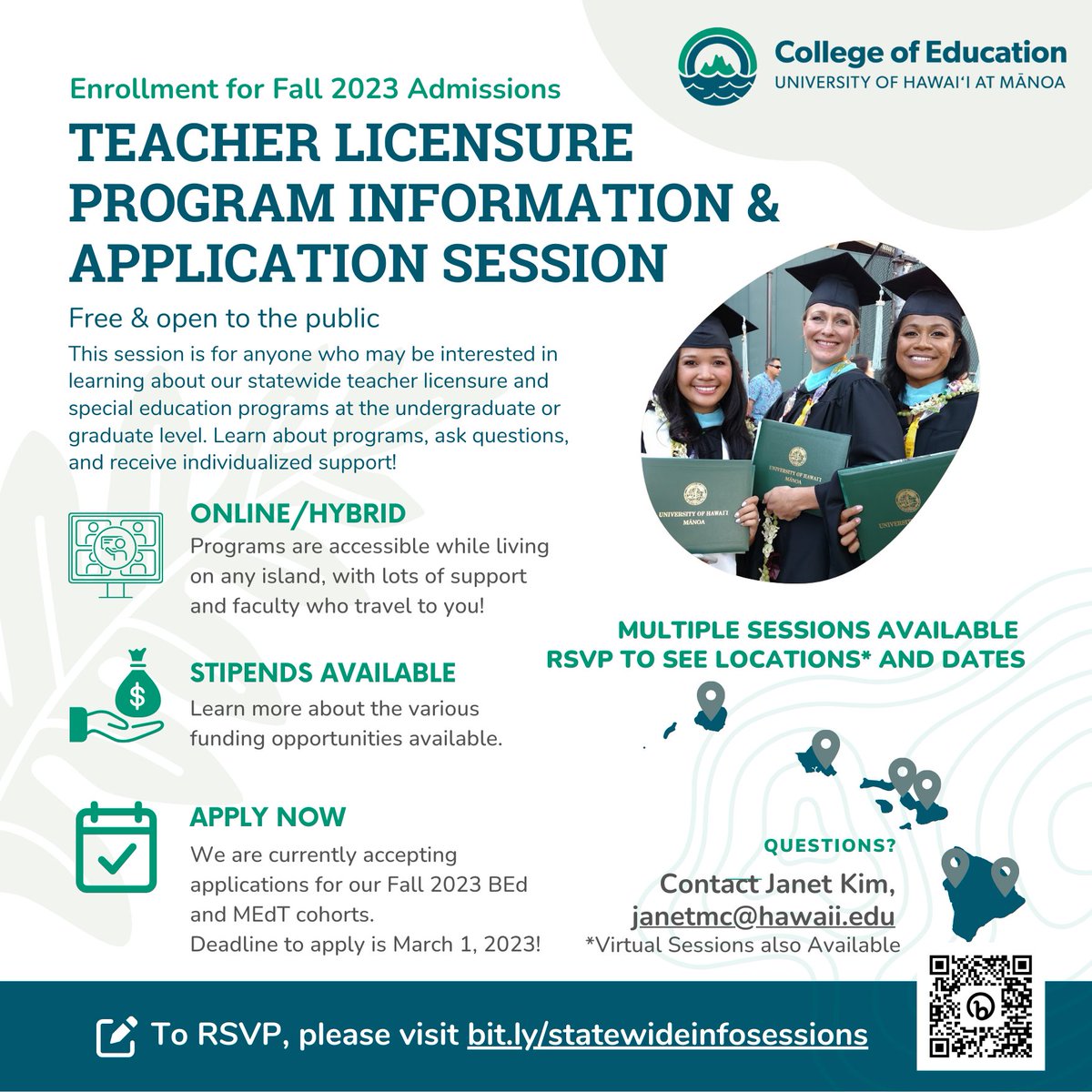 Excited to spend the day in Lāhainā! I'll be at Lāhainā Intermediate from 1:30pm- 4:30pm! Come say hi, ask questions, learn about our UHM teacher licensure and special education programs, or get assistance with applications!!!
