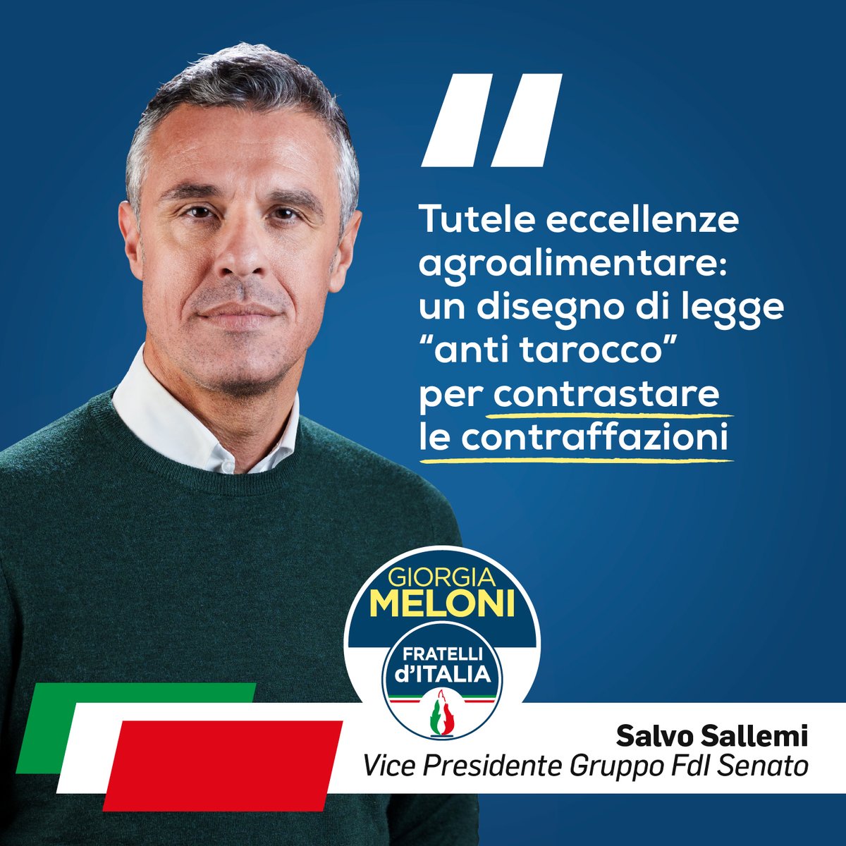 Incardinato in @SenatoStampa un ddl contro le #contraffazioni alimentari e #italiansounding. Un sistema di tutele per le eccellenze dell'agroalimentare italiano. Con il ministro @FrancescoLollo1 in prima linea per difendere il Made in Italy