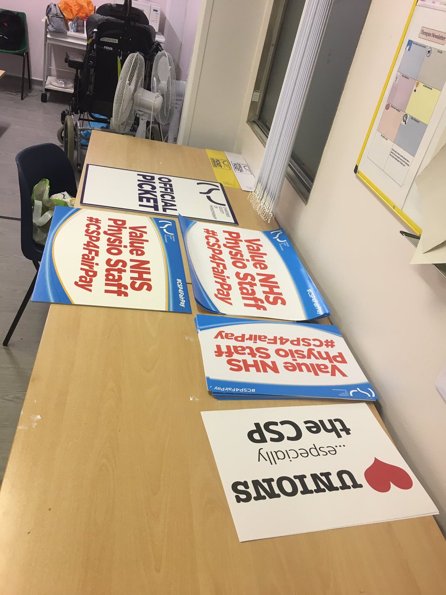 Sydney Cox (@physio_sydney) on Twitter photo All signs ready for the picket line tomorrow !! Please show your support by visiting our picket line at <a href="/RBNHSFT/">Royal Berkshire NHS Foundation Trust</a> <a href="/physiospilz/">Alice Spilsbury</a> <a href="/thecsp/">Chartered Society of Physiotherapy (CSP)</a> <a href="/rbhtherapyteam/">RBH THERAPY TEAM</a> #CSP4FairPay #CSP All signs ready for the picket line tomorrow !! Please show your support by visiting our picket line at <a href="/RBNHSFT/">Royal Berkshire NHS Foundation Trust</a> <a href="/physiospilz/">Alice Spilsbury</a> <a href="/thecsp/">Chartered Society of Physiotherapy (CSP)</a> <a href="/rbhtherapyteam/">RBH THERAPY TEAM</a> #CSP4FairPay #CSP