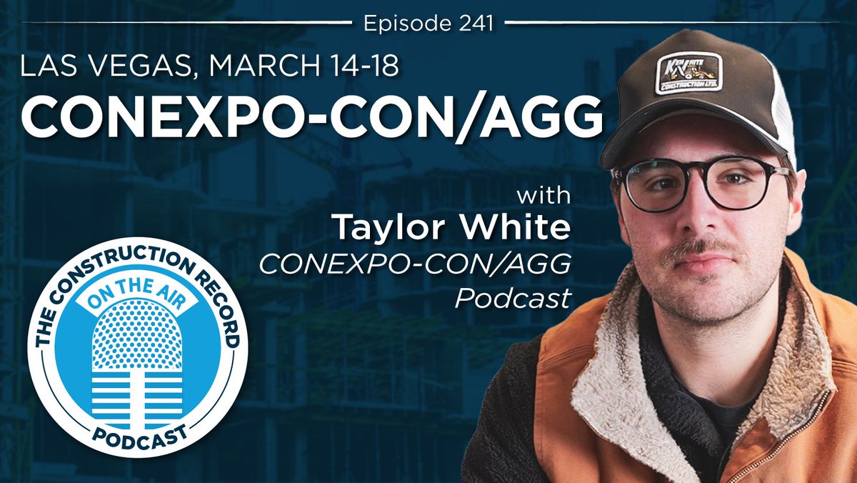 On this episode of The Construction Record Podcast, @JOCFrey speaks with Taylor White, the head of marketing of Ottawa-based <a href="/kwc2000/">Ken White Construction</a> and the host of the <a href="/conexpoconagg/">CONEXPO-CON/AGG</a> podcast.
bit.ly/3R3NJtz