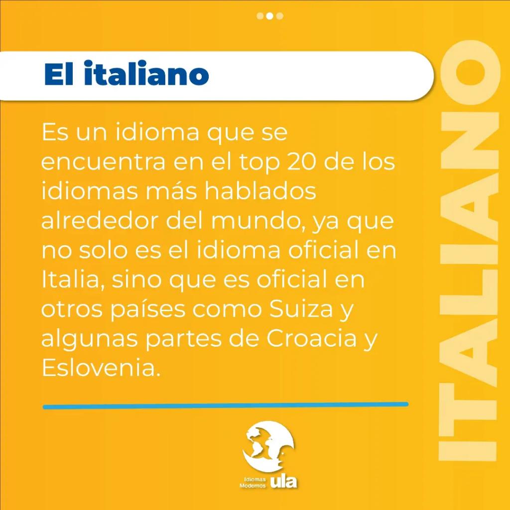 idiomasula's tweet photo. ¿𝗣𝗼𝗿 𝗾𝘂𝗲́ 𝗮𝗽𝗿𝗲𝗻𝗱𝗲𝗿 𝗶𝘁𝗮𝗹𝗶𝗮𝗻𝗼?⁣

✅Los idiomas te abrirán las puertas de multinacionales y empresas internacionales, pudiendo 𝘁𝗿𝗮𝗯𝗮𝗷𝗮𝗿 𝗲𝗻 𝗰𝘂𝗮𝗹𝗾𝘂𝗶𝗲𝗿 𝗽𝗮𝗿𝘁𝗲 𝗱𝗲𝗹 𝗺𝘂𝗻𝗱𝗼.

#IdiomasModernos #idiomasula #Italiano #EIM #trabajo https://t.co/qP3qJoI5D2
