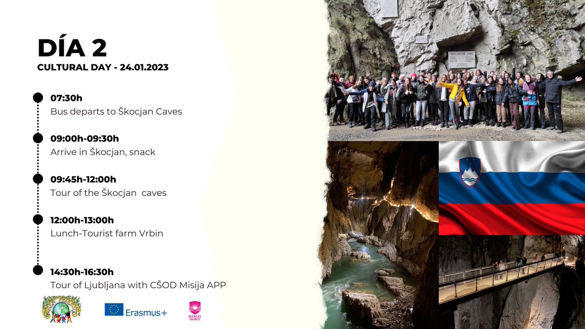 ColegioMSiurot's tweet photo. 2️⃣ #Cultural #Day 🇸🇮👌🏼

➡️En nuestra 2ª #jornada en #slovenija 📍 ⤵️

➡️Visitamos la #espectacular #cueva de #Škocjanske 😳

➡️Y conocemos la #capital #eslovena gracias a la #app #CŠOD #Misija ✅

#ErasmusPlusProject 🇪🇺#GreenFriends 😉
🇸🇮🇪🇸🇮🇹🇩🇪
#We 💙 #ljubljana 

@sepiegob https://t.co/gBRK7tCQdm