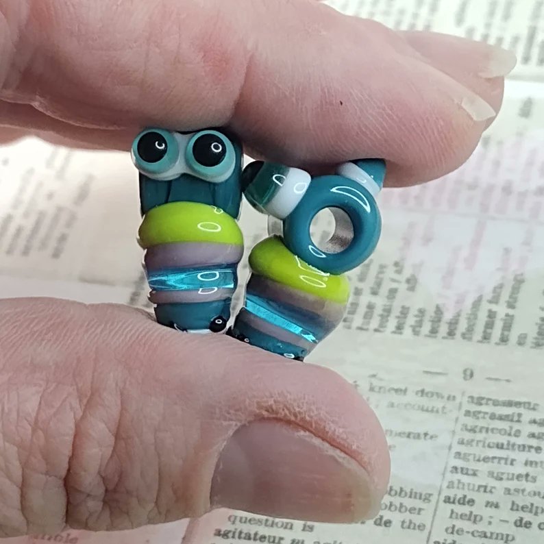 Lampwork microbot lampwork earring pair - glass robot beads - jewellery making - unique beads - cute glass beads - Jolene Beads etsy.me/3j707wm via <a href="/Etsy/">Etsy</a> #handmadehour  #ShopSmall #UKGiftHour #UKGiftAM #smallbusiness #UKMakers #etsyfinds #etsyshop #shopindie #etsyseller