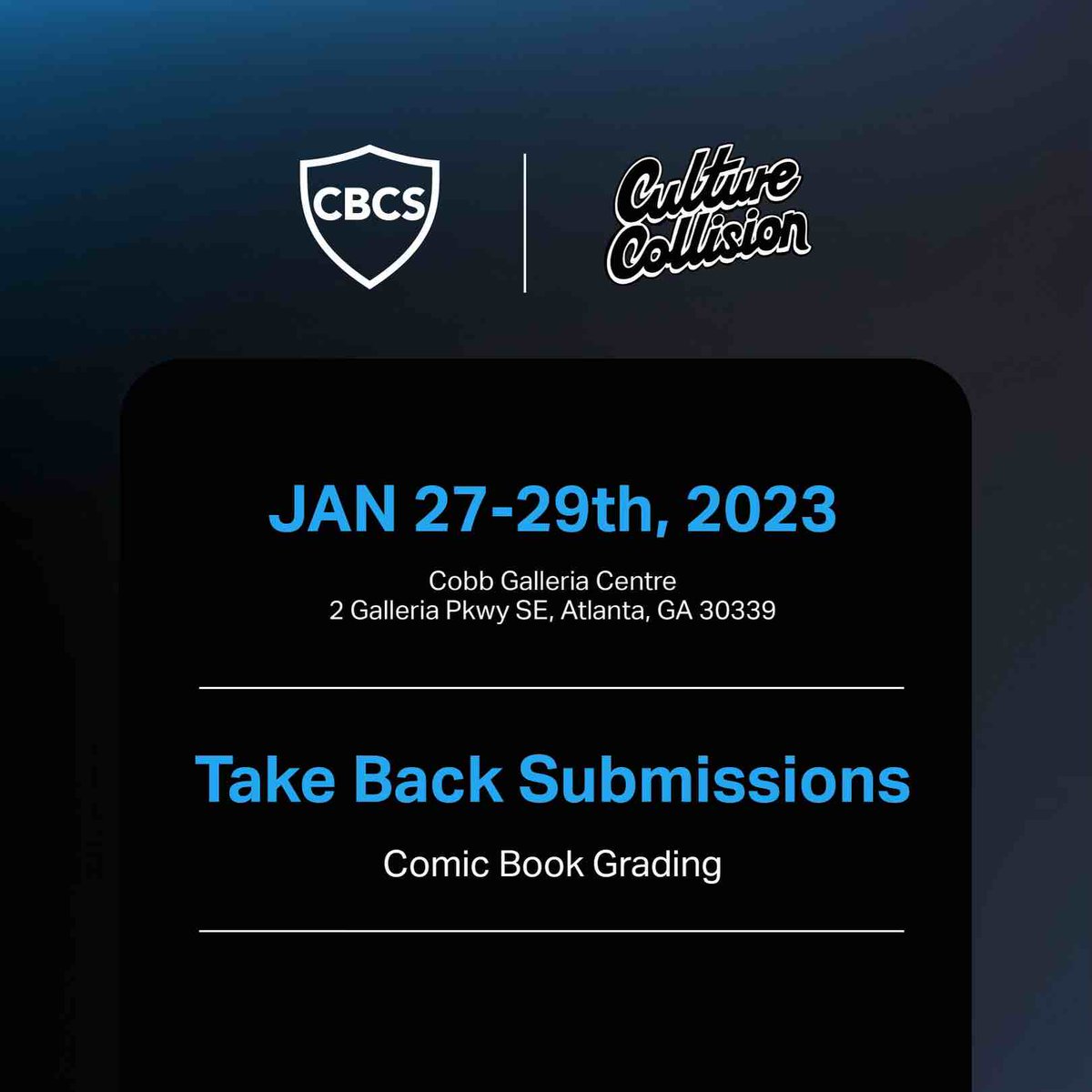 CBCScomics's tweet image. We are headed to Atlanta!!! We can’t wait to be at @culture_collision_tradeshow! We are taking grading and pressing submissions all show long as well as joining @Beckettcollect for all of their authentication and card submissions! 

#cbcscomics #tradeshow #comicgrading #comics