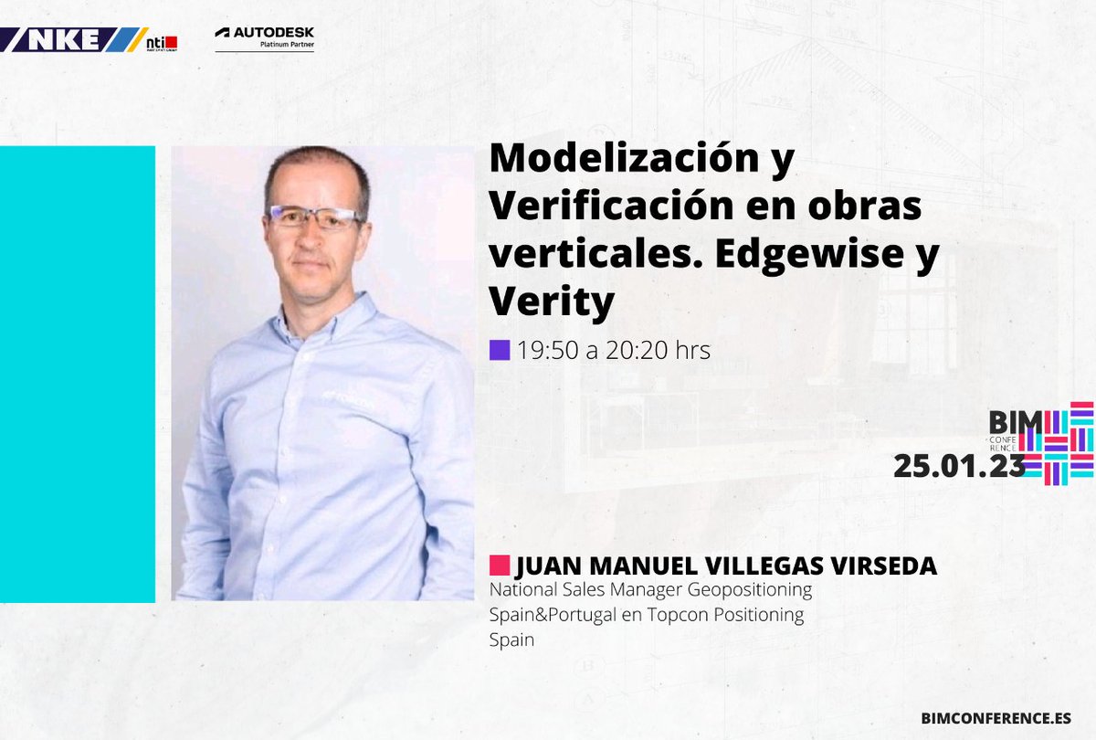 ⏰19:50 👉 𝗠𝗼𝗱𝗲𝗹𝗶𝘇𝗮𝗰𝗶𝗼́𝗻 𝘆 𝗩𝗲𝗿𝗶𝗳𝗶𝗰𝗮𝗰𝗶𝗼́𝗻 𝗲𝗻 𝗼𝗯𝗿𝗮𝘀 𝘃𝗲𝗿𝘁𝗶𝗰𝗮𝗹𝗲𝘀. 𝗘𝗱𝗴𝗲𝘄𝗶𝘀𝗲 𝘆 𝗩𝗲𝗿𝗶𝘁𝘆 con 𝗝𝘂𝗮𝗻 𝗠𝗮𝗻𝘂𝗲𝗹 𝗩𝗶𝗹𝗹𝗲𝗴𝗮𝘀 | <a href="/TopconPosSpain/">Topcon Positioning Spain & Portugal</a>

nti-spain.com/bimconference/

#BIM #BIMConference2023 #BIMConference #NTISpain