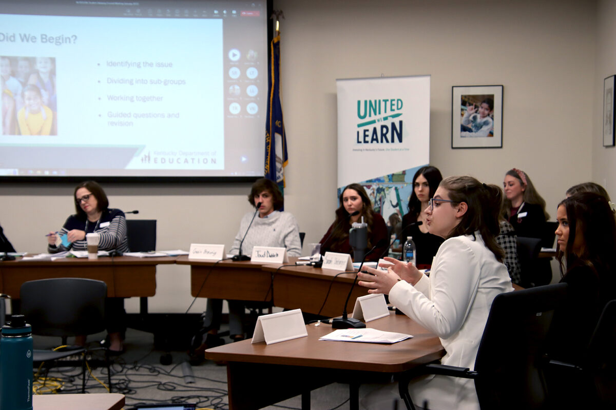 KDEStuVoice's tweet photo. Following the events in Uvalde, TX, our group turned emotions into actions, crafting a policy brief with recommendations for improving school safety. At our 01/24 meeting, we presented our findings and supporting research. 

Read more: https://t.co/wEgf9peCgA #KyEd #StuVoiceKY https://t.co/wAHZaSvSGA