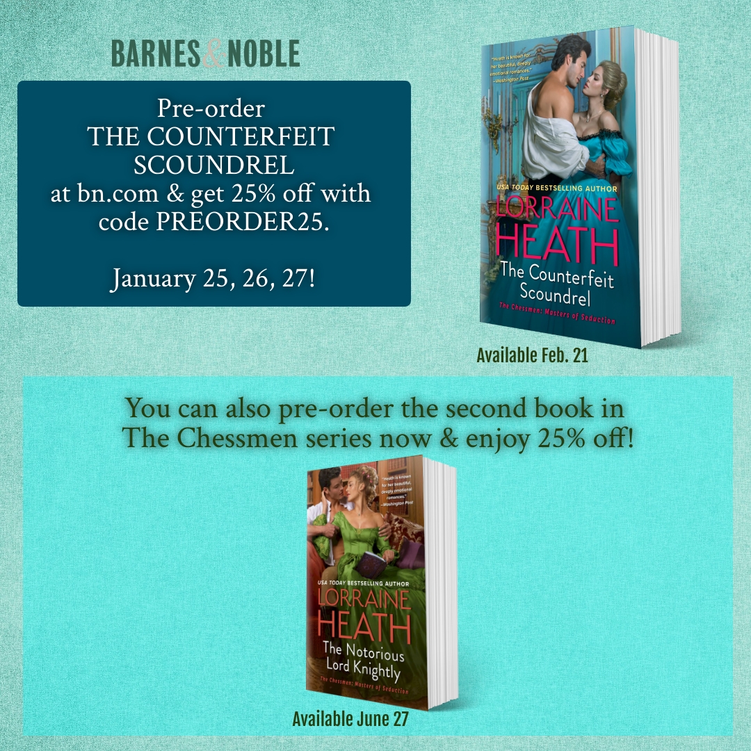 Lorraine_Heath's tweet photo. I love a sale! Today through Friday, you can pre-order the 1st 2 books in The Chessmen: Masters of Seduction series at https://t.co/MHXUYZ62Hf and get 25% off with code PREORDER25. @avonbooks https://t.co/Gbn7l3FuwJ