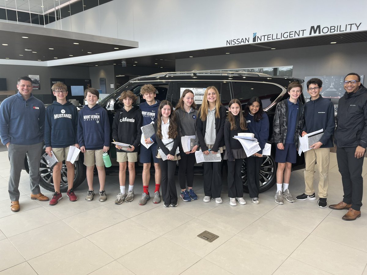 misshobson_'s tweet photo. Big thank you to the guys at @NalleyNissanCm. These G7 kiddos now know all about the car buying process! Parents, we’ve got some fiscally conscious car buyers coming your way! @TheMVSchool #mvlearns https://t.co/X2TTI1wyO4