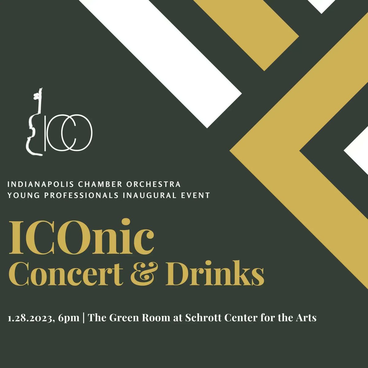 We invite you to attend ICOnic's inaugural event THIS Saturday! This private event will be in the "Green Room" of Schrott Center for the Arts prior to ICO's concert, "Winter Playlist."  

More Info &amp; tickets: buff.ly/3XBwlip