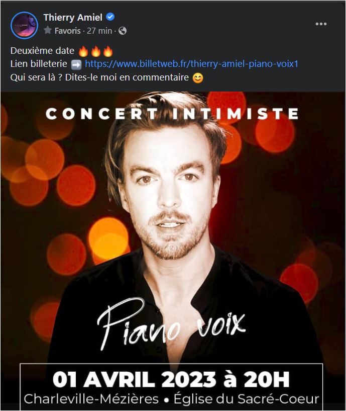 FCThierryAmiel's tweet photo. CONCERT INTIMISTE de @ThierryAmielOff 
Le 01 Avril 2023 #CharlevilleMézières #Ardennes 
#Concert #concertPianoVoix 

https://t.co/j8XRcPOoxG https://t.co/IzE4DSnLv6