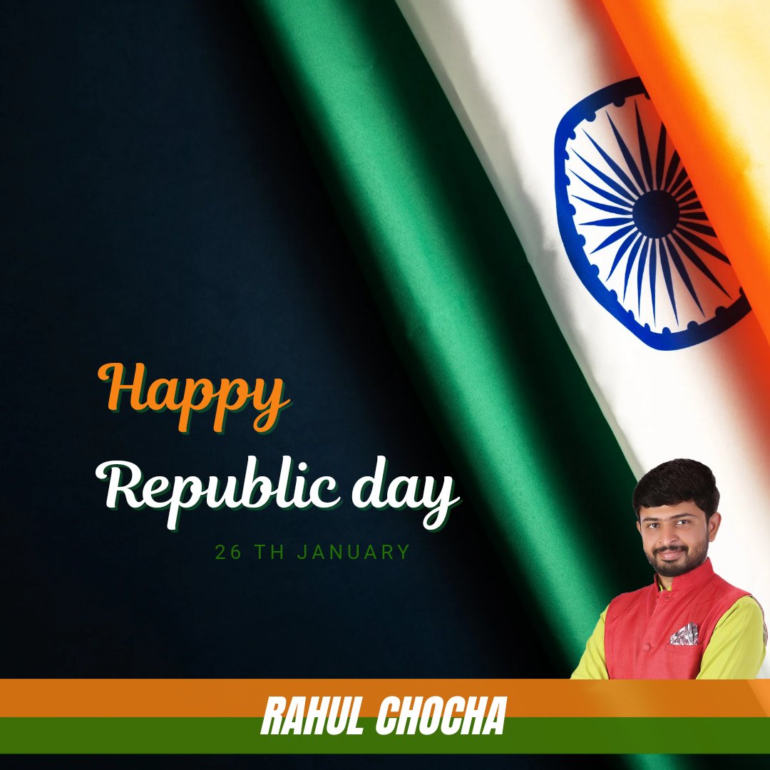 RahulChocha's tweet photo. 🇮🇳
।। वंदे मातरम् ।। जय हिन्द ।।

#happyrepublicday
#republicday #india #rahulchocha https://t.co/telaEM690t