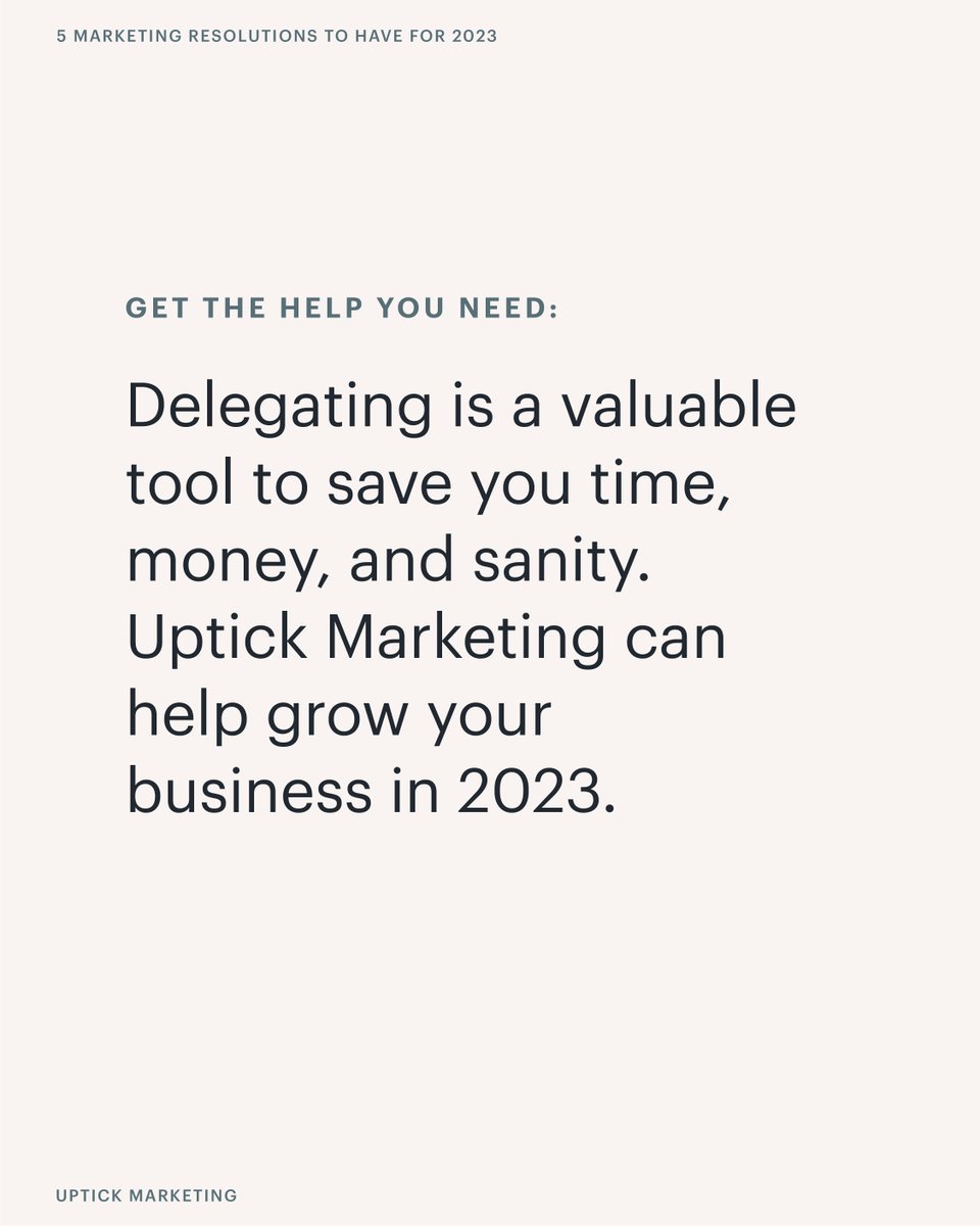 It's not too late to create New Year's resolutions for your business. Swipe ⬅️ to see a few of our favorite marketing resolutions for 2023.