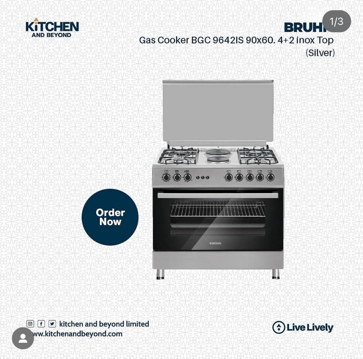 kabltd's tweet photo. Enjoy the pleasure of cooking in a greater space with Bruhm 6 burner gas cooker. Its gas oven with an electrical option gives you an alternative to rotisserie, grill &amp; bake all your favourite meals.

https://t.co/GHMElQezYh

#kitchenandbeyond #gascooker #kitchenandbeyondlimited https://t.co/ZRlMCgjSi5