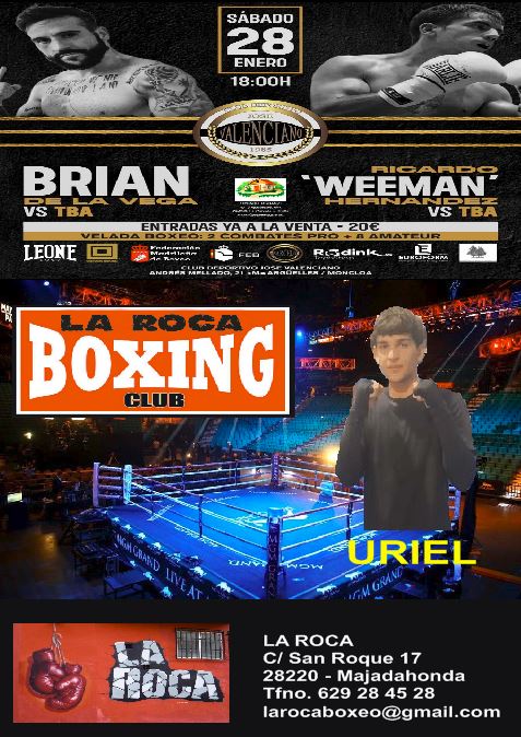 LaROCAboxeo's tweet photo. Este proximo Sabado 28 de Enero velada en CD Jose Valenciano
Donde peleara Uruiel
#laRocaBoxeoMajadahonda #muaythai #k1 #kickboxing #mma #boxing #boxeo #kravmaga https://t.co/FAoKZnF4Lv