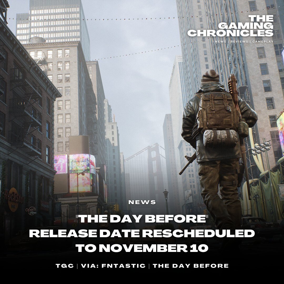 Thgmngchrncls's tweet photo. 🚨 #TheDayBefore launch and gameplay trailer delayed due to trademark issues 🤔

Studio Fntastic reveals someone else trademarked the game's name 🤯

Release date now November 10, 2023 🗓️

Updates to come ⌛️

#gaming #gamedev https://t.co/ayaDPzmVYb