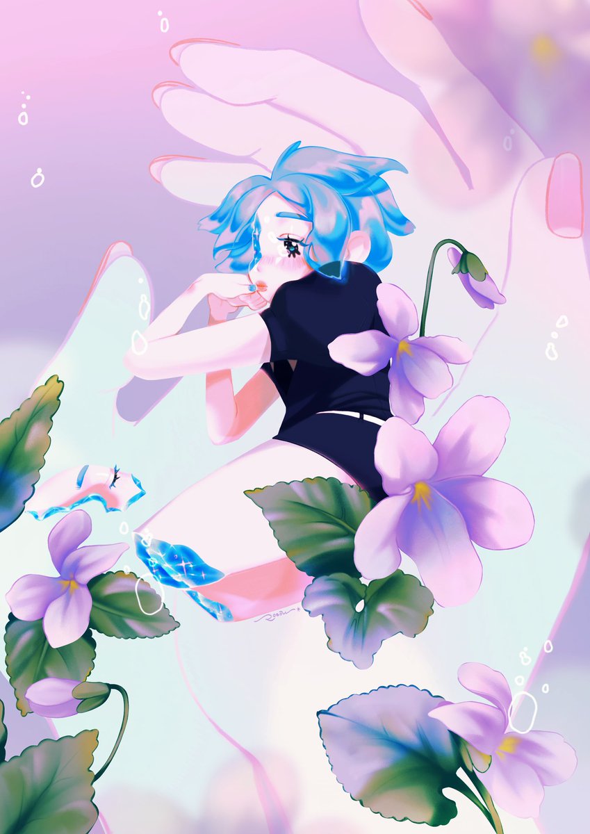 R0BOU's tweet image. was going thru my art yesterday and i realized i never posted my full piece for @HerbariumZine 🌸

still one of my absolute favorite pieces 💫
