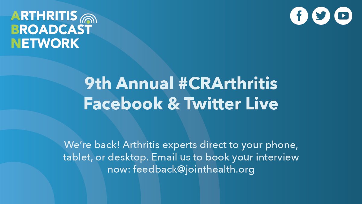 JointHealth™ express - Don’t miss this year’s #CRArthritis event! Please book your live/Zoom interview at feedback@jointhealth.org bit.ly/3R5U7jW #ASM2023 @CherylKoehn @Arthritis_ARC @SPONDYLITISCA @RheumAb @CRASCRRheum @SchroederInst @ArthritisSoc @BindeeKuriya @LLi_1